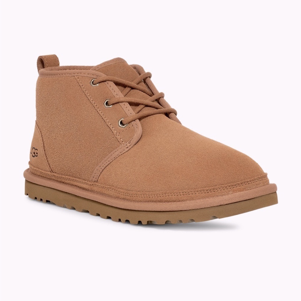 NEW UGG Tan Suede Ankle Boots with Sheepskin Lining